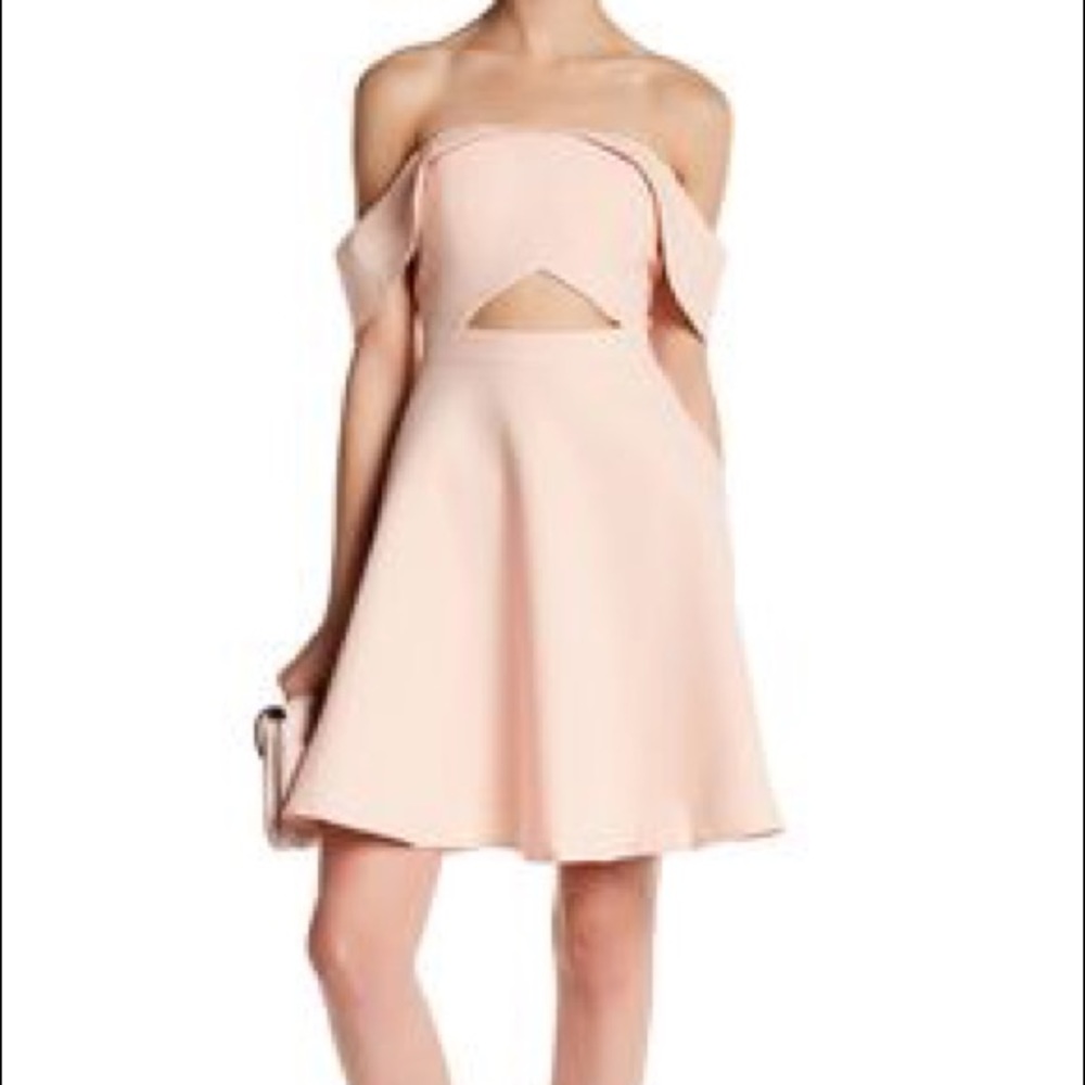Few Moda Pink Cut Out Off the Shoulder Dress Sz S